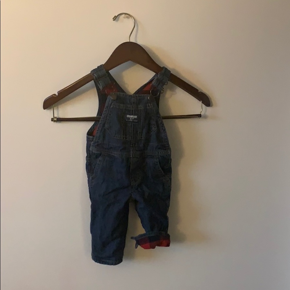 Oshkosh Overalls 6M Dark Denim/Flannel Lined